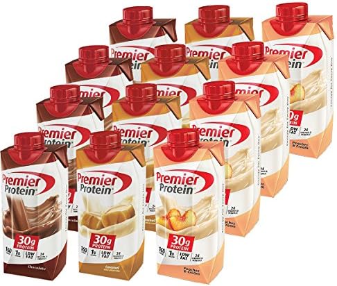 Premier Protein High Protein Shake, Chocolate, Caramel, Peaches &amp; Cream (11 fl. oz., 12 pack)