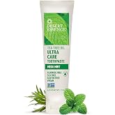 Desert Essence Ultra Care Toothpaste, Mega Mint, Fluoride Free, 6.25 oz | SLS-free formula with baking soda and sea salt helps clean teeth for a fresh clean feeling
