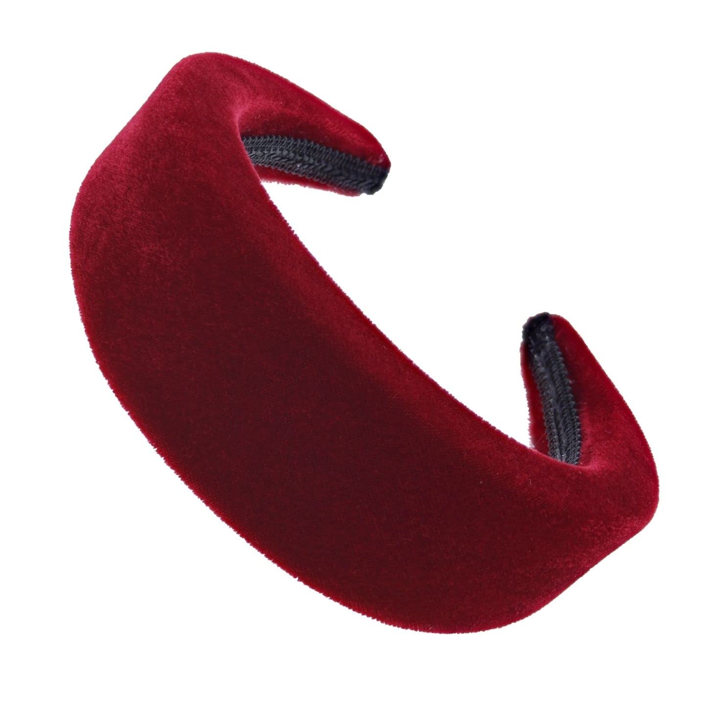 Topkids Accessories Velvet Padded Alice Headband Hairband Hair Band Head Band Women Girls 90s 80s 70s 60s Wedding Hen Party Bridal Festival Adult Wonderland Thick Wide (5cm Burgundy)