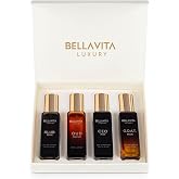 BellaVita Luxury Men's Perfume Gift Set with CEO Man, G.O.A.T., KLUB &amp; OUD | 4 x 20ml (80ml) | Long Lasting Perfume for Men | Citrus, Woody, Patchouli &amp; Caramel Notes