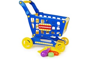 Boley Educational Toy Shopping Cart - Supermarket Playset with Included Grocery Cart Toy and Pretend Food Accessories - Perfect for Kids, Children, Toddlers Learning Development