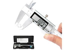 Beslands Digital Caliper 0-6"/0-150mm Electronic Vernier Caliper Measuring Tool, Digital Micrometer with Large LCD Screen, Stainless Steel, Inch Metric Conversion with Protective Case, Extra Battery