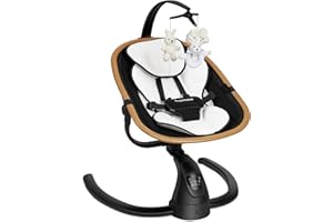 Angelbliss Baby Swing with Cry Detection, Side-to-Side Electric Swing with 5 Speeds, 180° Rotation, Indoor for Infants and Toddlers (Black)