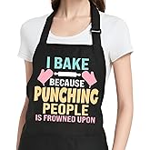 Rokasreke Funny Cooking Aprons for Women with Pockets, Kitchen Chef Aprons for Bakers, Birthday Gifts for Mom Wife Friends