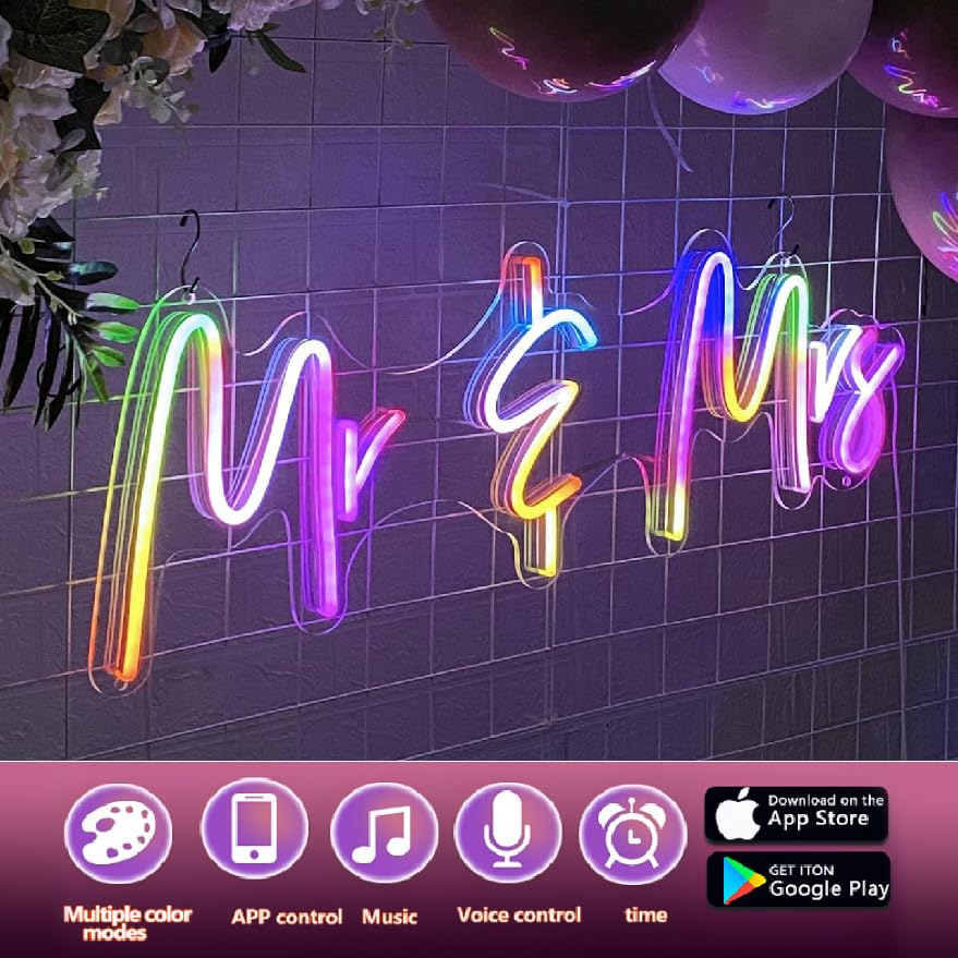 Personalised LED Light Signs, Custom Neon Signs, Custom Neon Sign for Wall Decoration, Personalised Luminous Signs, Light Signs for Wedding, Birthday (26 cm - 152 cm Length)