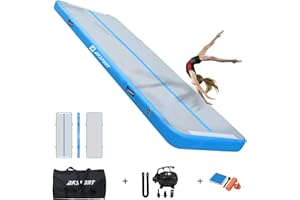 AKSPORT Air Mat Tumble Track 10ft 13ft 16ft 20ft Inflatable Gymnastics Mat Air Tumbling Mat with Air Pump for Home Use/Tumble/Gym/Training/Cheerleading/Yoga