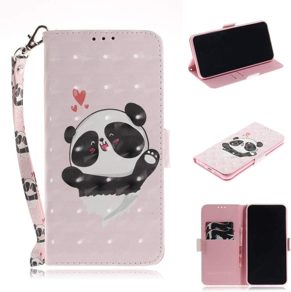 SATURCASE Case for Apple iPhone XS Max Beautiful 3D Pattern PU Leather Flip Magnet Wallet Stand Card Slots Protective Cover with Hand Strap for Apple iPhone XS Max (TD-9)