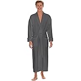 Boca Terry Mens Soft Waffle Knit Robe - Long Spa, Resort & Hotel Bathrobe for Men - Luxury Bath Robe