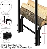Amagabeli 4ft Firewood Log Rack with Waterproof Cover, Large Capacity view 6