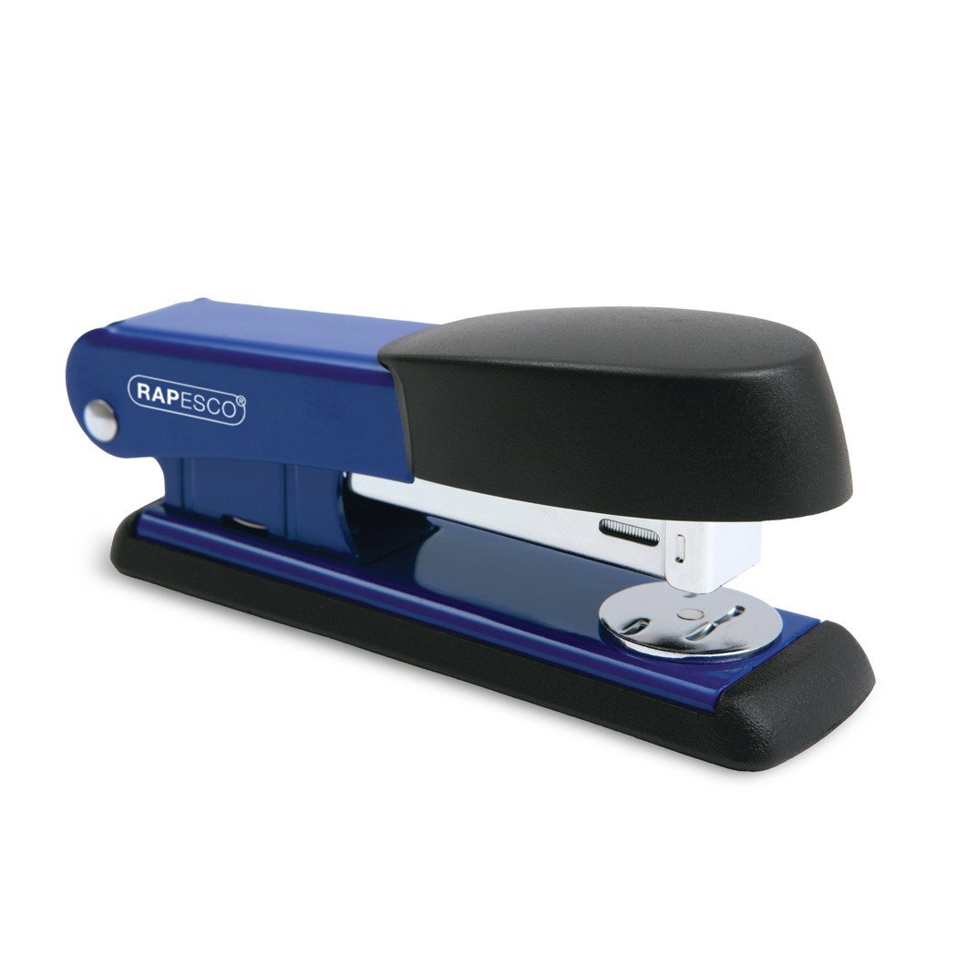 Rapesco R53500L2 Bowfin Half-Strip Stapler, 25-Sheet Capacity, Blue