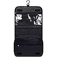 Travel Hanging Toiletry Bag Cosmetic Makeup Organzier for Men Women Travel Kit Shaving Bag Makeup Bag Wash Bag Makeup Organizer Cosmetic Case for Bathroom Shower (Black, One Size)