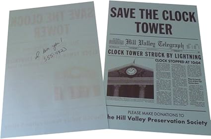 Retour Vers Le Futur Hill Valley Save The Tour De L Horloge Flyer Comme Etant Donne Pour Marty Mcfly Et Jennifer Amazon Fr Cuisine Maison