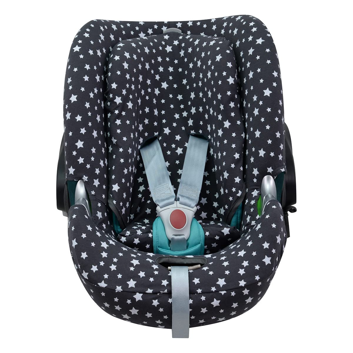 JYOKO KIDS Baby Car Seat Cover Liner Compatible with Cybex Aton Cloud- Q-M-2-4-5, Made with Soft and Organic Cotton, Car Seat Cover for Group 0 (Winter Sky, ATON Q)