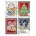 YOBEYI DIY Christmas Card with Diamond Painting Drill by Numbers 4Packs Christmas Tree Santa Claus New Year Greeting Card Christmas Stickers Christmas Gifts (A)