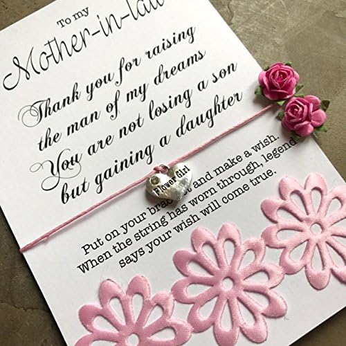 Thank you for Raising the Man of my Dreams, Mother of the groom gifts, Mother in Law Gift, Mother in Law Card, Mother in Law Wedding Gift, Mother of the Bride Bracelet, B15