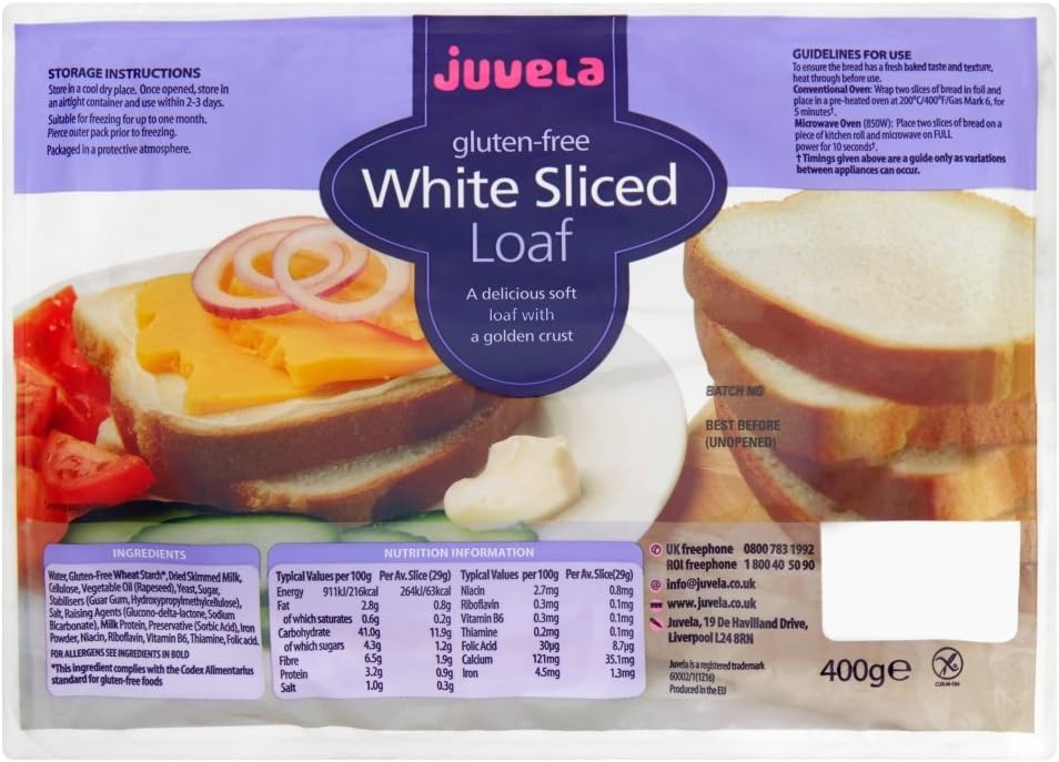 Juvela Gluten-Free White Sliced Loaf, 400 g