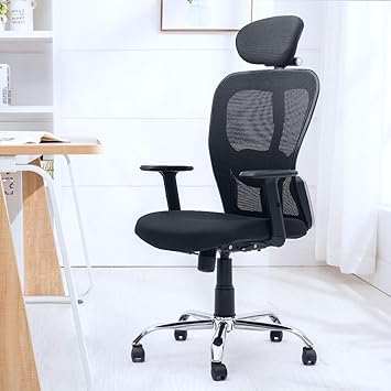 YAMASORO Mesh Office Chair Swivel Computer Desk Chairs for Home Office Conference Room Black (Standard, Black-032HB)