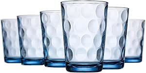 Amazon.com: Home Essentials Juice Glasses, Set of 6, Blue, 7 oz.: Home