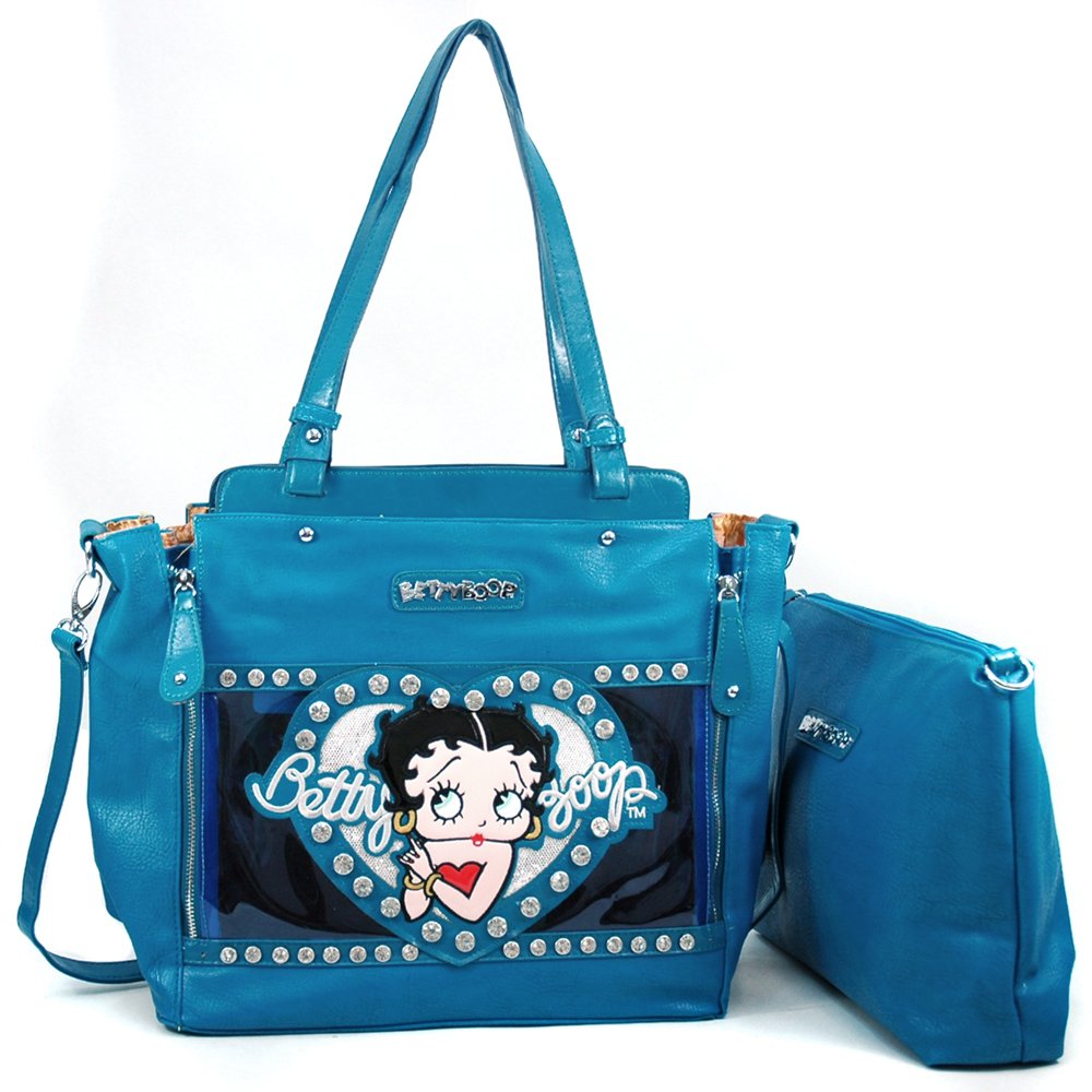 Betty Boop® 2in1 Tote Bag w/ Rhinestones & Clear Glossy