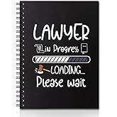 QYUVK Lawyer In Progress Gold Foil Hardcover 160 Pages Spiral Notebooks, Inspirational Gift for Law Student, Office Gift Idea for Law School Graduate Attorney, Paralegal Gift, Law Graduation Gift