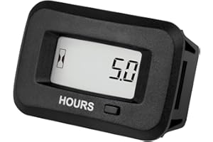 Jayron Digital Hour Meter AC/DC 5-277V - Initial Hours Settable, Dual Resettable Timers, IP68 Waterproof Maintenance Tracker 
