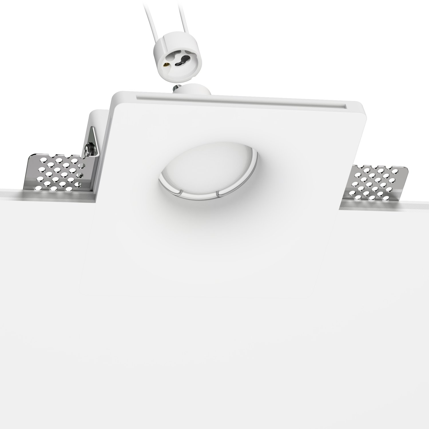 ledscom.de LED Plaster recessed Spotlight GIEDI DIY, incl. GU10 lamp 450lm, Warm-White