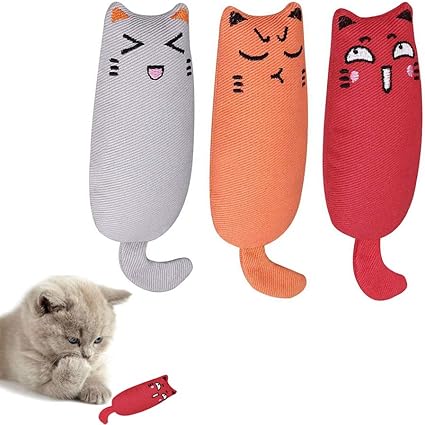 Lot De 3 Jouet Chat Poisson Avec Herbe à Chat 30cm