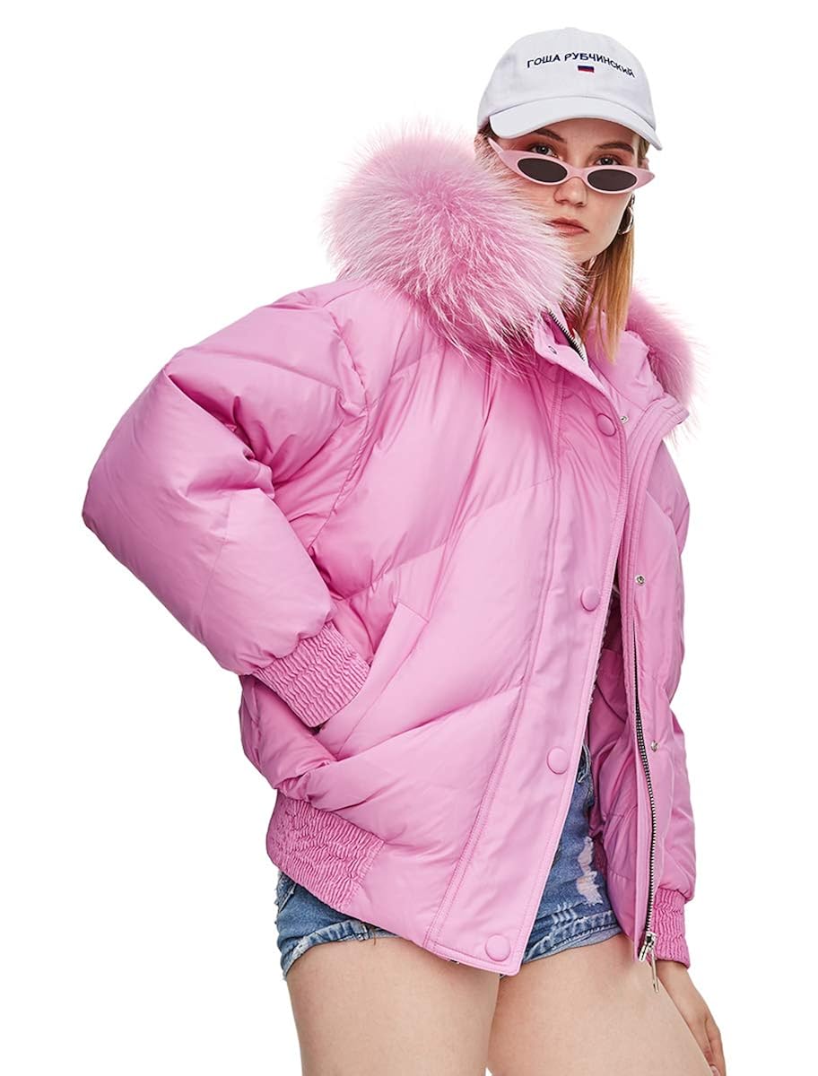 raccoon fur puffer coat