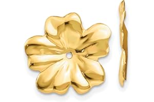 FINDINGKING 14K Yellow Gold Flower Earring Jackets Jewelry