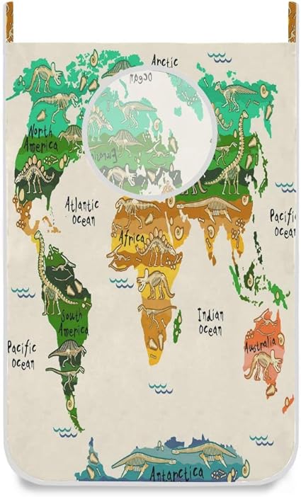 Amazon.de: Wäschesammler mit Dinosaurier-Weltkarte zum Aufhängen an der