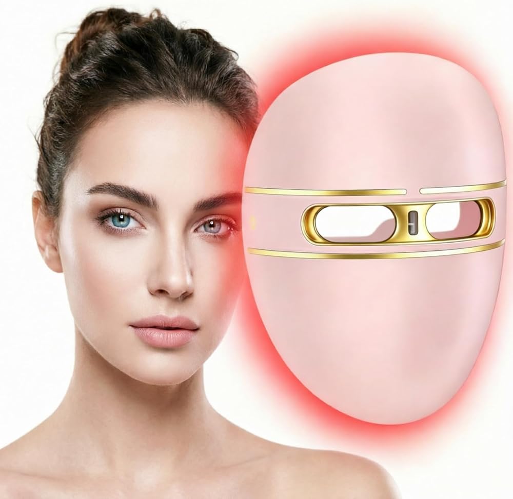 Red Light Therapy Mask, FSA-HSA Eligible LED Facial Therapy Mask, 4 Light Modes for Facial Anti-aging, Wrinkle Removal, Acne
