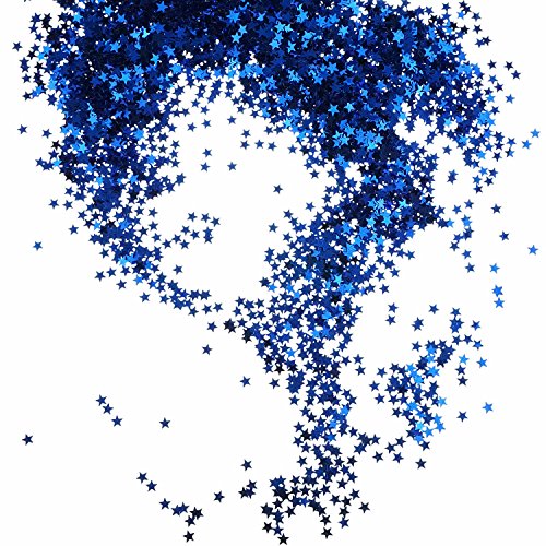 Bilipala Blue Star Table Confetti Sparkle Star Sequins For Wedding Baby Shower Birthday Party Decorations Supplies, 6 MM, 2 Ounce