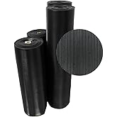 Rubber-Cal 03_168_W_FR_06 Fine Rib Corrugated Rubber Mats, 1/8" Thick x 4' x 6' Runners, Black