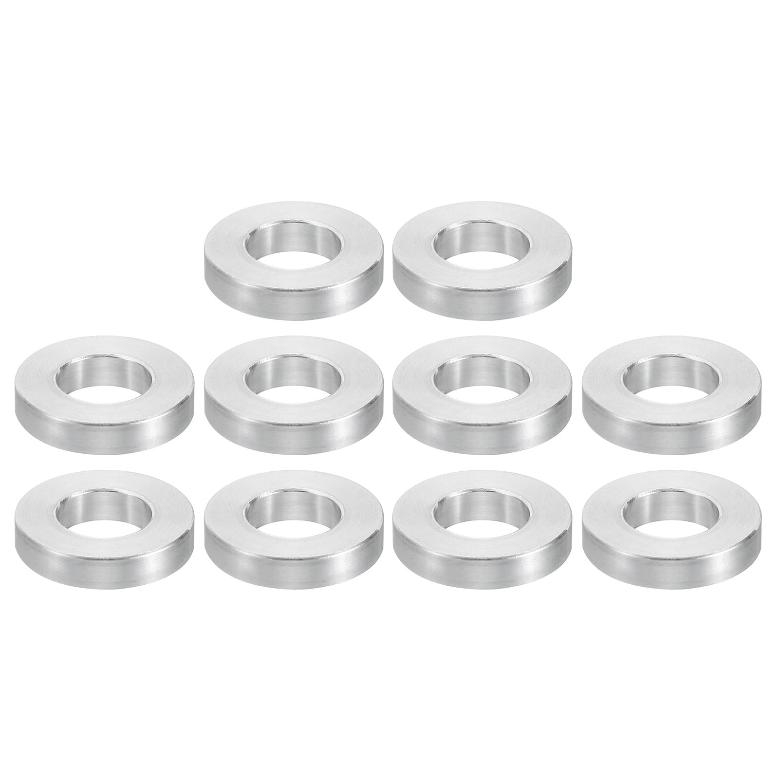 PATIKIL M12 Aluminum Spacers, 10 Pcs Metal Spacer Aluminum 12.5mm ID x 24mm OD x 5mm L Aluminum Spacer Screw Standoff Round for 1/2inch or M12 Screw Bolts