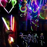AuFiiy Glow Sticks 100pcs 8in with Connectors Multi-Color Night Party Pack view 3