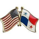 USA and Panama Flag Die-struck Metal Friendship Lapel Pin with Butterfly Clasp Closure