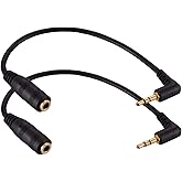 Warmstor Paquete de 2 adaptadores de audio estéreo hembra de 0.098 pulgadas macho a 1/8 de pulgada y 0.138 in, conector de án