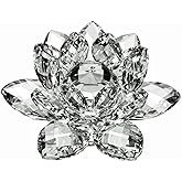 Amlong Crystal 3 inch Clear Crystal Lotus Flower with Gift Box