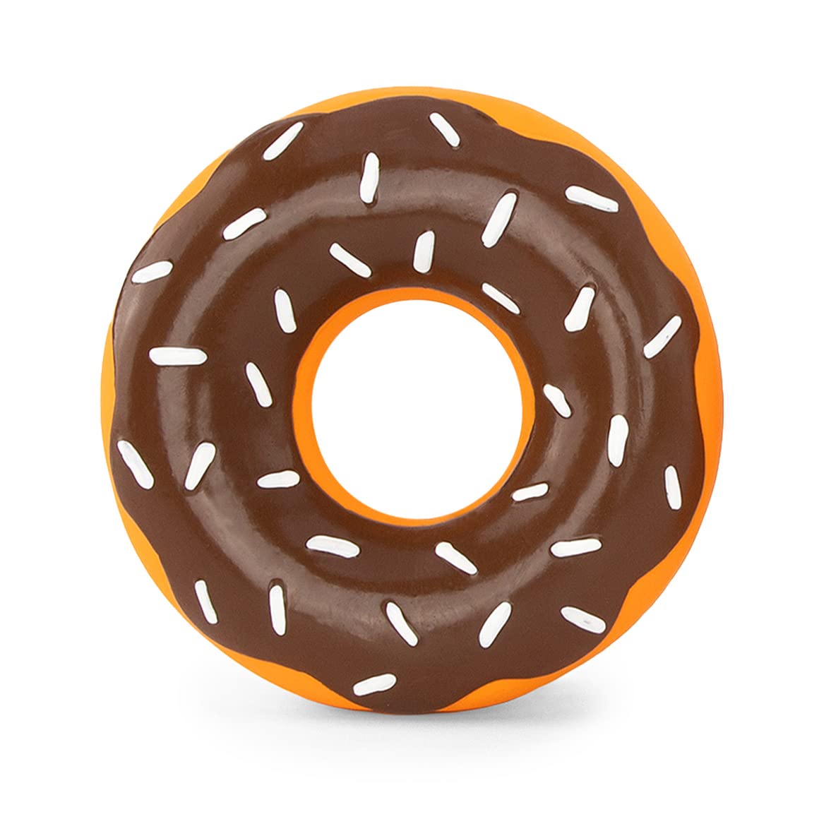 ZippyPaws Latex Donutz, Durable Dog Toy for Interactive Play, No Stuffing, Chocolate