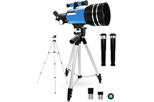 Astronomical Telescope for Beginners, Junnom 70mm Aperture 300mm(F/5.7) Focal Length Kids Refracting Telescopes Educational Toys for Sky Star Gazing