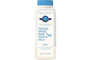 Shepherd Boy Farms Freeze Dried Raw Goats Milk with Probiotics for Dogs & Cats (Classic), High Protein Digestible Goat Milk for Sensitive Stomachs, Food Topper, Dog Camping Essentials - Makes 16 FL OZ