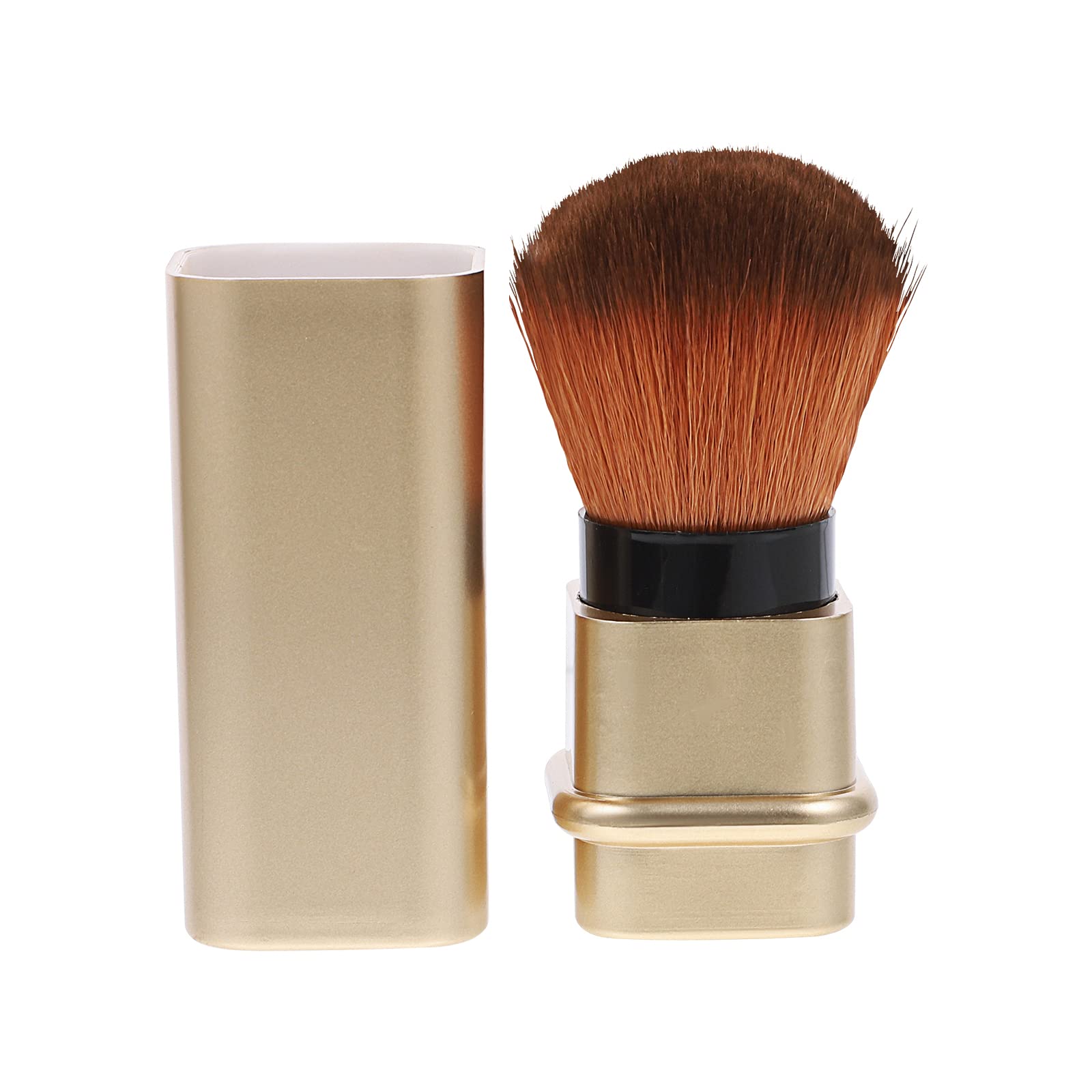 Lurrose Retractable Blush Brush Small Gold Bronzer Brush Makeup Foundation Set
