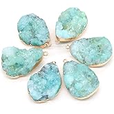QSLLER 3pcs Natural Stone Pendants,Drop Shape Natural Crystal Agate Bud Pendants（25x35-28x38mm） Charms for DIY Jewelry Making Necklace Bracelet
