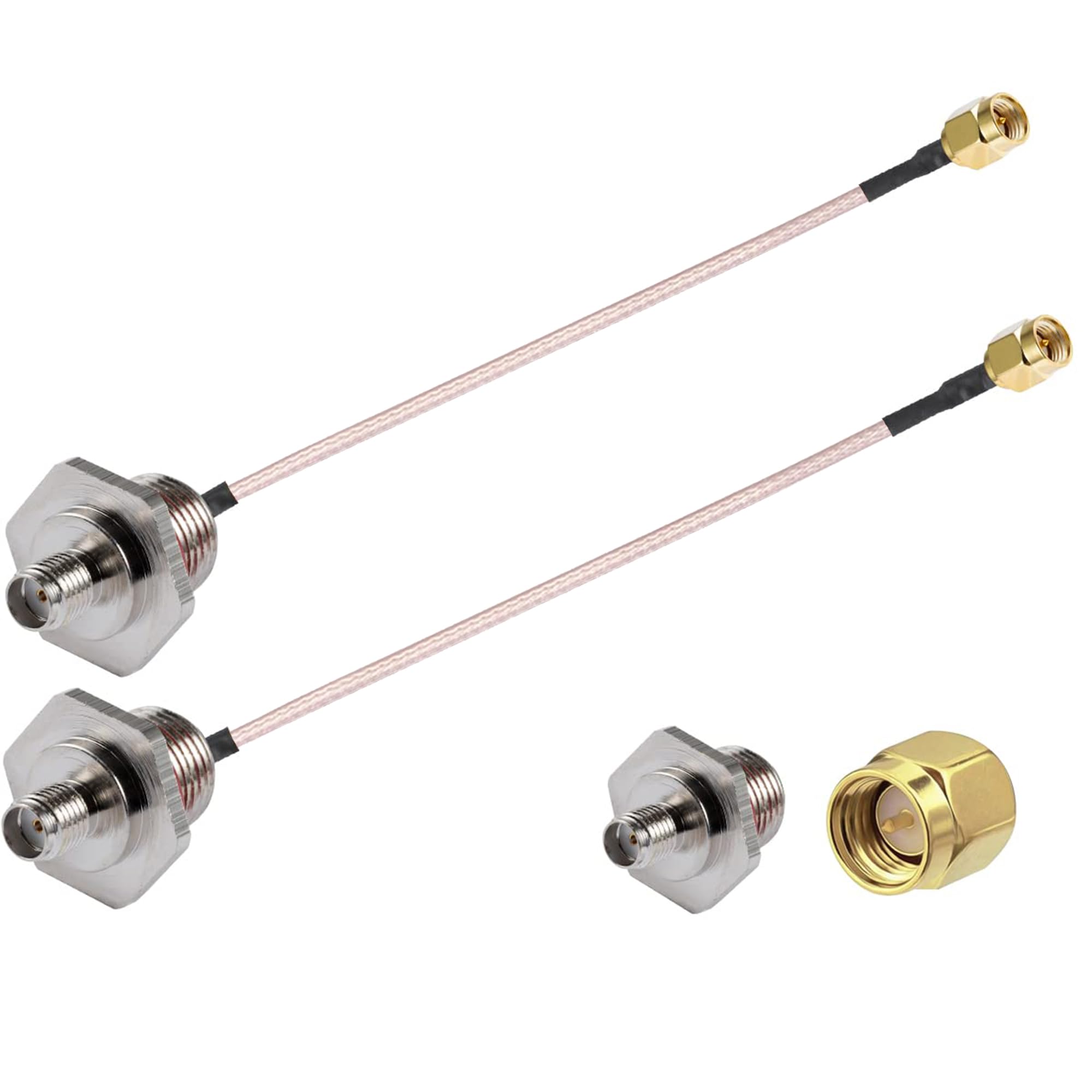 Vecys 2PCS SMA Cable SMA Male to SMA Female Waterproof Box M12 6" /15CM RG316 RF Low Loss Coaxial Cable for Router Antenna Signal Enhancer Wireless Adapter