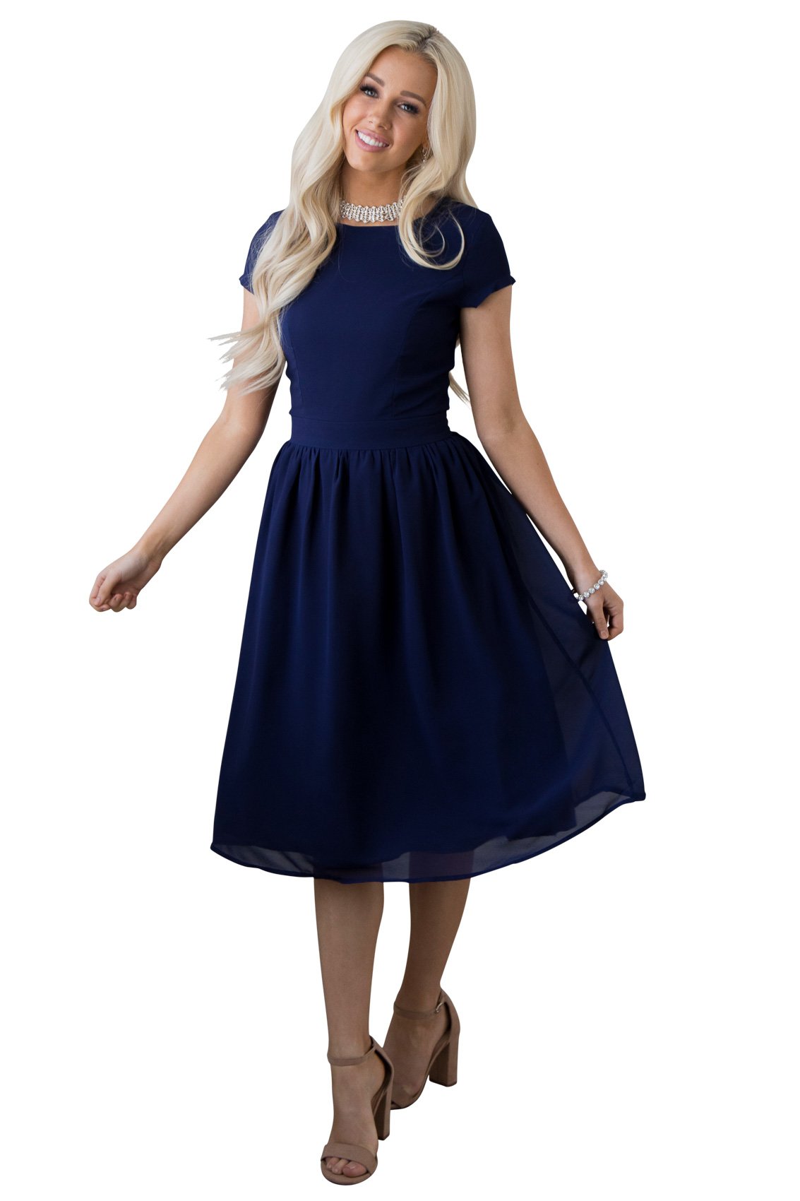 Lucy Modest Chiffon Dress, Modest Bridesmaid Dress or Modest Prom Dress