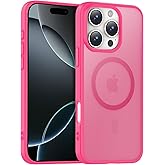 Temdan for iPhone 16 Pro Case, Compatible with Magsafe, Anti-Yellowing, Military-Grade Protection, Shockproof Slim Magnetic Phone Case Cover, Rose
