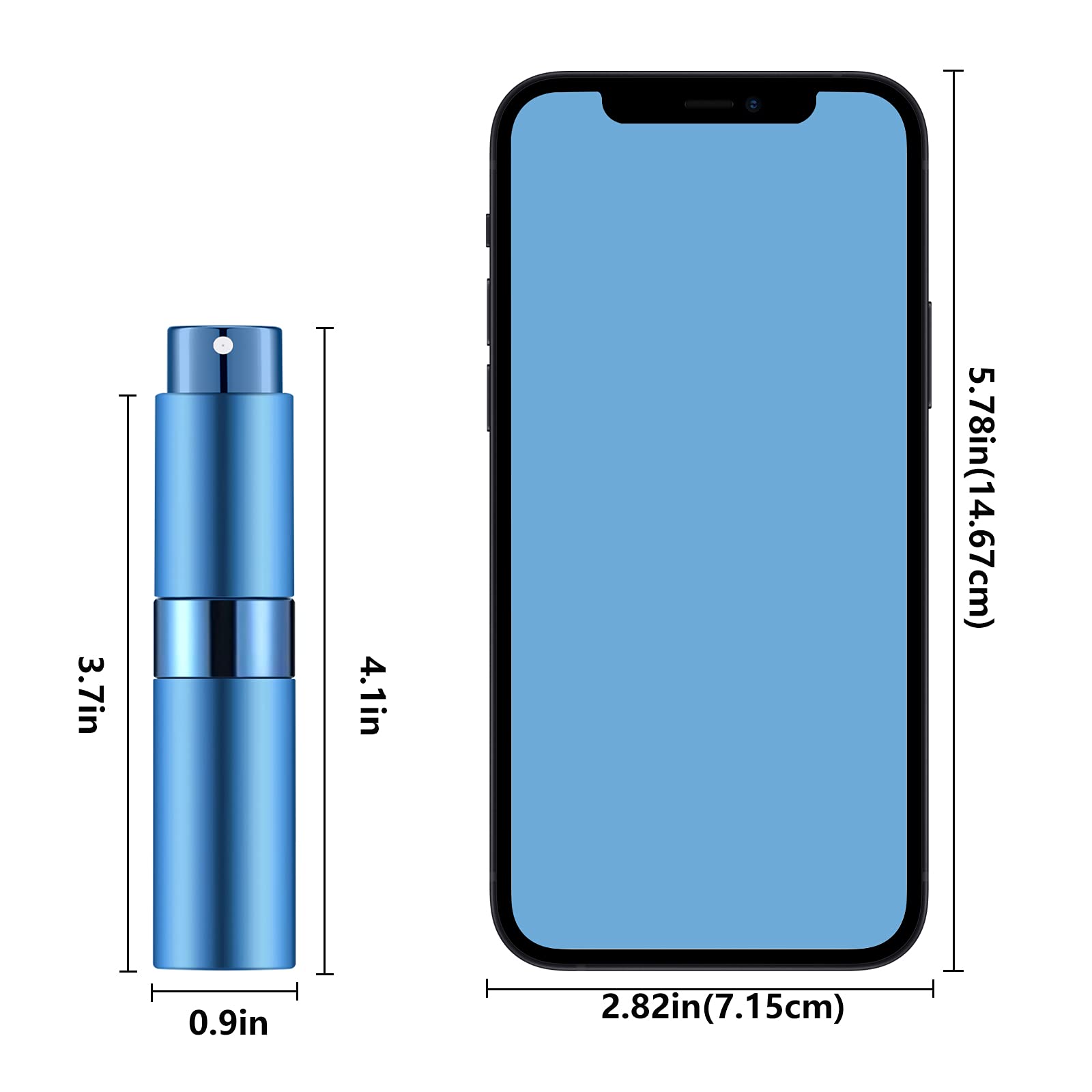 Lil Ray 8ml Portable Mini Perfume Atomizer(4 PCS)，Refillable Empty Small Spray Bottle for Travel, Twist Type Pocket Cologne Sprayer (Matte Black, Pink, Blue, Silver)