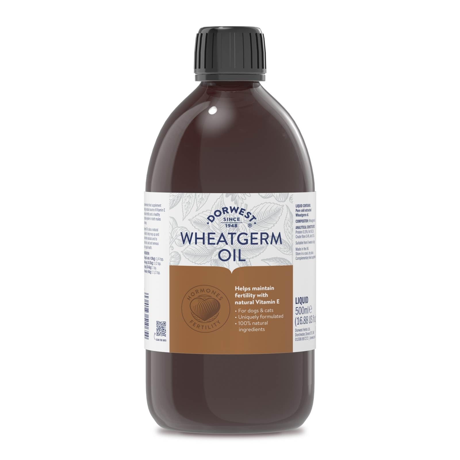 Dorwest Herbs Wheatgerm Oil Liquid for Dogs and Cats 500 ml