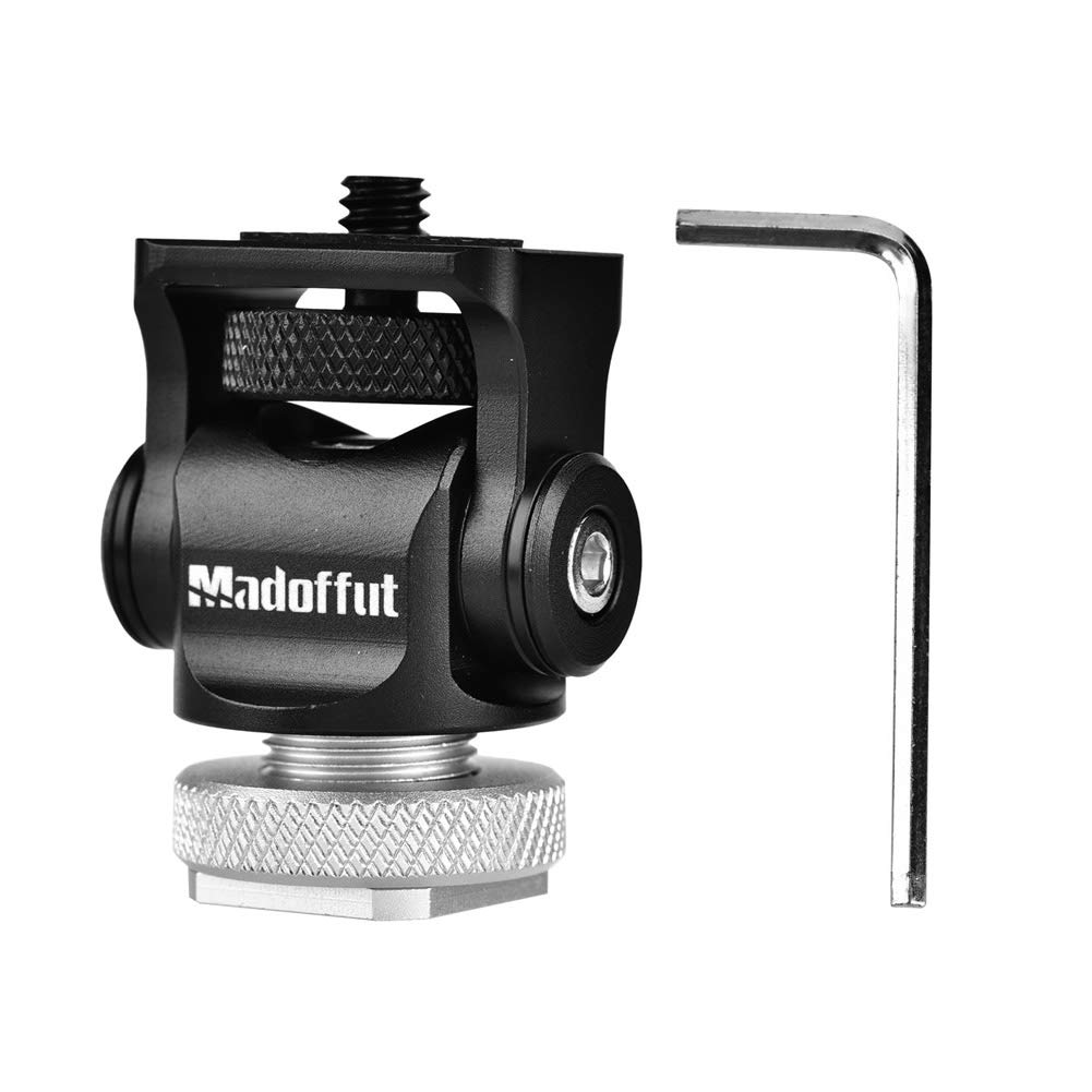 Hot Shoe Mount Aluminium Alloy Monitor Flash Microphone Holder 1/4'' Screw Camera Accessory with a Wrench