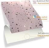 WALPLUS 24 Pack 15cm Rose Pink Silver Terrazzo Tile Stickers Peel & Stick view 5